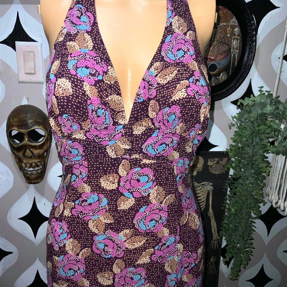 70s Vintage Hitch Hiker U.S.A Halter Maxi Dress